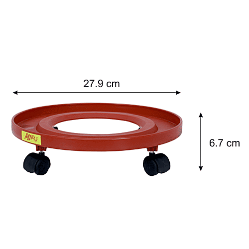 Gas Cylinder Trolley - Round, Plastic, Sturdy Wheels, Leaves No Scratches, 1 pc