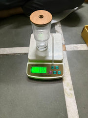 Ribbed  Glass with Woodly Cap