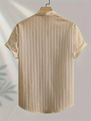 Men's Solid Retro Short Sleeves Button-Up Shirt Pack of 3