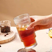 Ribbed  Glass with Woodly Cap