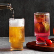 Ribbed  Glass with Woodly Cap