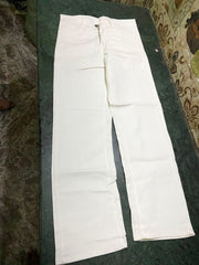 Men's Loose Fit Mid Rise White Jeans