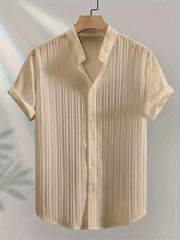 Men's Solid Retro Short Sleeves Button-Up Shirt Pack of 3